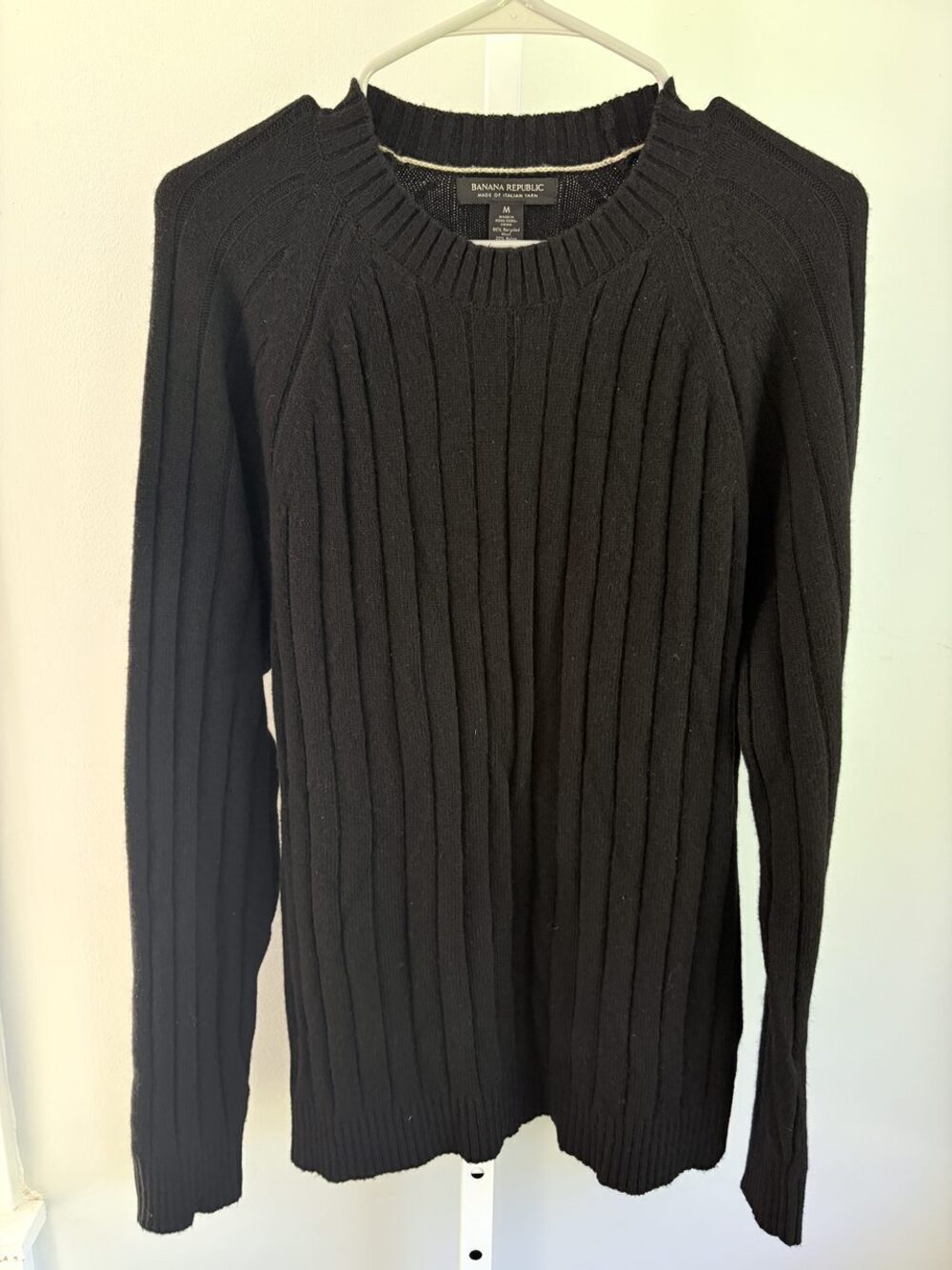 Banana Republic Ribbed Wool Sweater Black Size M